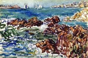 Rocky Cove With Village — Maurice Brazil Prendergast, Post-impressionism