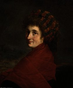 Portrait Of A Lady, Bust-length, In A Turban And A Red Shawl — Henri Pierre Danloux