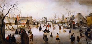 Ice Skating in a Village