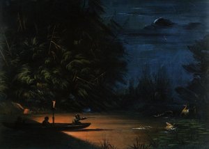 Džordž Katlin - Night Scene of Deer Shooting