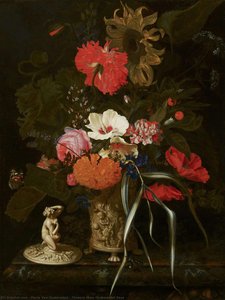 maria van oosterwijck - Blomster i en Ornamentalt Vase