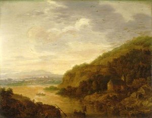 View On The Rhine — Herman Saftleven The Younger
