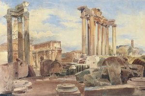The Arch Of Septimius Severus And The Temple Of Vespasian, Rome, Italy