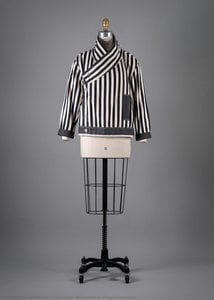 Issey Miyake, Black and White Striped Cotton Jacket