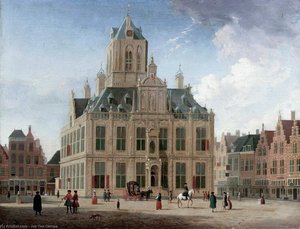 Delft: A View Of The Town Hall Seen From The Grote Markt — Jan Ten Compe