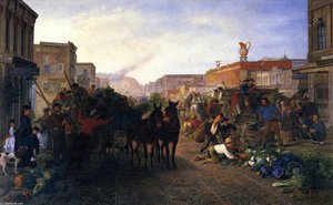 Market Scene, Sansome Street, San Francisco — William Hahn