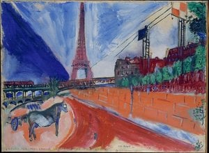 Marc Chagall - Le Pont de Passy et la Tour Eiffel