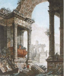 Figures Among Architectural Ruins — Jean-françois Janinet