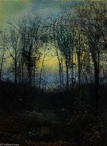 Wooded Valley Probably Bolton Woods Lovers In A Woodland Clearing A Pair — ჯონ ატკინსონი გრიმშოუ