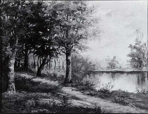 Path By The Pond, (painting) — Sopha Orene Bacon Bennett