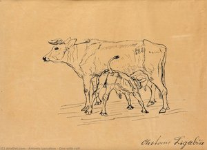 Cow With Calf — Antonio Ligabue