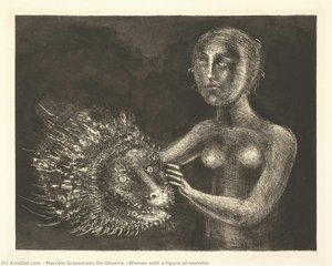 Woman With A Figure Of Monster — Marcelo Grassmann De Oliveira