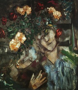 Marc Chagall - Lovers with Flowers, oil on canvas, The Israel