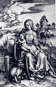 The Madonna Of The Macaque, Berlin Smpk — Albrecht Dürer