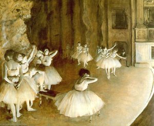 Ballet Rehearsal On Stage, Oil On Canvas, Musée — Edgar Degas