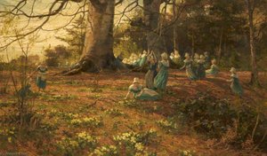 An Easter Holiday, the Children of Bloomsbury Parochial School in a Wood at Watford - james aumonier