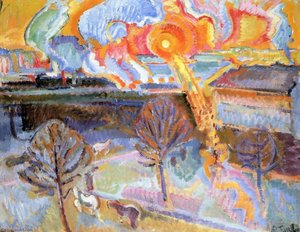 Montparnasse Railway Station With Large Sun — Nicolas Tarkhoff