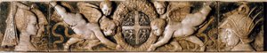 Fireplace With Portraits Of Ludovico Ii And Federico Gonzaga — Luca Fancelli