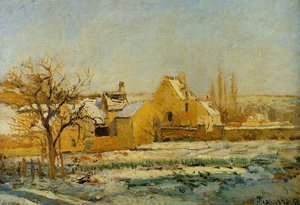 The Effect Of Snow At Hermitage — Kamij Pisaro, Impressionism