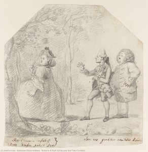 Сер Нејтанијел Данс Холанд - Scene In A Park, A Fat Lady And Two Courtiers
