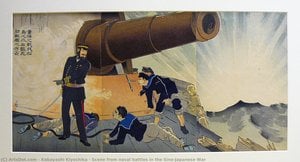 Scene From Naval Battles In The Sino-japanese War — Kobayashi Kiyochika