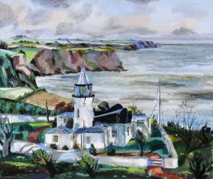 Coast Scene With A Lighthouse — Rowland Suddaby