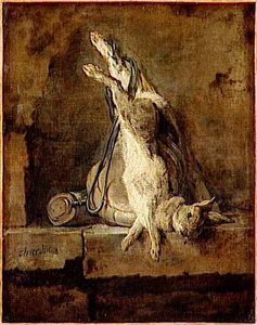 Lapin Mort Et Attirail De Chasse — जीन-बैप्टिस्ट-सिमोन चार्दिन, Rococo
