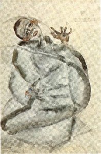 एकोன் შიელი - auto portrait prisoner 1912
