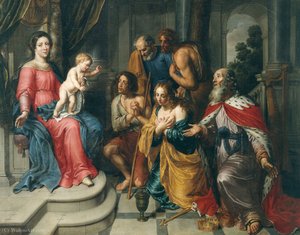 Pieter Van Lint - Our Lady With Child And Penitents
