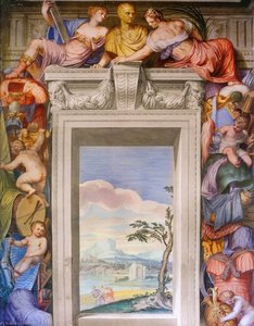 Frescoes In The Hall Of The Arts (detail) — Giovanni Battista Zelotti