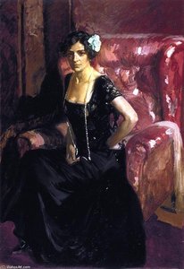 Clotilde In An Evening Gown — Joaquín Sorolla Y Bastida, Impressionistic Luminosity