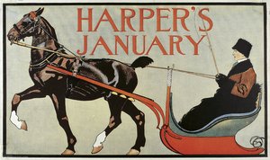 'harper's. January', (29 X 49 Cm) (1899) — Edward Penfield