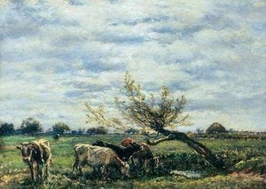 Purchase a giclee of Fen Meadows with Cattle - William Mark Fisher