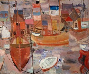 The Harbour — Sir William George Gillies, Cubism