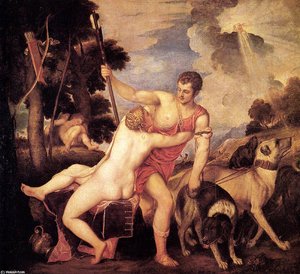 Venus Y Adonis — Tiziano