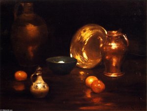 Still Life With Vessels And Fruit — विलियम मेरिट चेज़, Impressionism