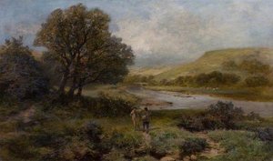 Landscape With A River And Two Fishermen — James Peel, Hudson River School