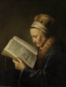 Old Woman Reading a Bible - Gerrit Dou