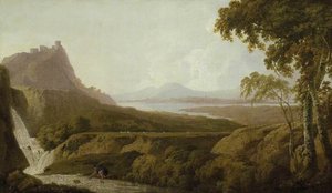 Joseph Wright of Derby - Italianate Landscape with Waterfall