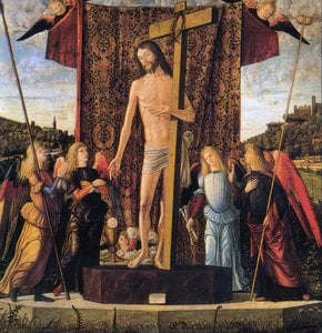 Vittore Carpaccio - Christus mit den Symbolen der Kreuzigung umgeben von Engeln