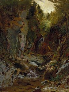 Alexander Helwig Wyant - The Flume, Opalescent River, Adirondacks