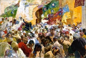 Parade Of The Troops And Slaves At The Gates Of The City — Joaquín Sorolla Y Bastida