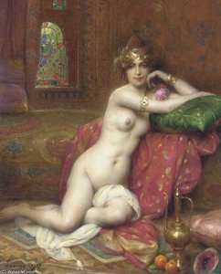 An Oriental Beauty In An Interior — Adrien Henri Tanoux