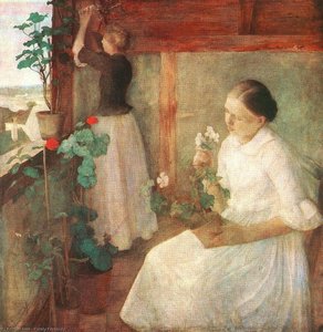 კაროი ფერენცი - Girls Attending To Flowers
