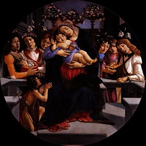 Sandro Botticelli - Vergine E Bambino Con Sei Angeli E Giovanni Battista