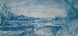Hercules Seghers - Mountain Valley with Fenced Fields