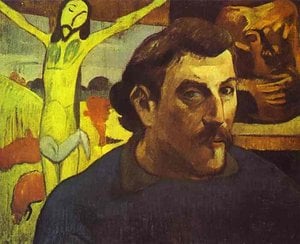 Self Portrait With The Yellow Christ — Eugène Henri Paul Gauguin, Post-impressionist Synthesis