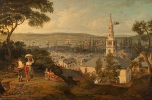 Robert W. Salmon - View of the Middle Church and Harbour, Greenock