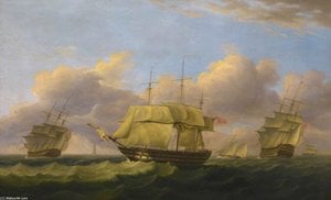 Thomas Luny - Shipping Off The Eddystone
