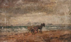 Horse And Cart By The Seaside — John Elliot Maguire
